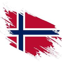 Norwegen Flagge im Bürste Farbe Stil isoliert auf Weiß Hintergrund. Norwegen National Flagge Hintergrund mit Grunge Konzept vektor