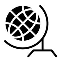 Globus von Tour und Reise Glyphe Symbol setzt vektor