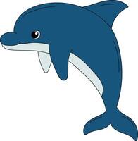 färgrik delfin ClipArt för älskande av hav djur vektor