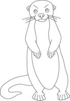 Gliederung Otter Clip Art. Wasser- Tiere von das Marine Leben vektor