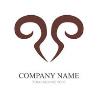 einfach Tier Horn Logo Design Vektor Illustration