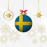 Weihnachten Ball Ornamente Schweden Flagge Feier vektor