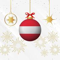Weihnachten Ball Ornamente Österreich Flagge Feier vektor