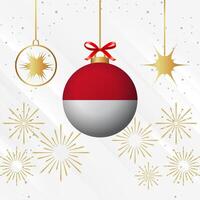 Weihnachten Ball Ornamente Indonesien Flagge Feier vektor