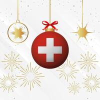 Weihnachten Ball Ornamente Schweiz Flagge Feier vektor