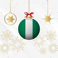 Weihnachten Ball Ornamente Nigeria Flagge Feier vektor
