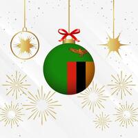 jul boll ornament zambia flagga firande vektor