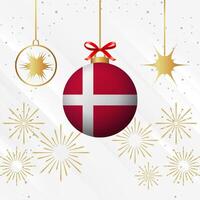 jul boll ornament Danmark flagga firande vektor