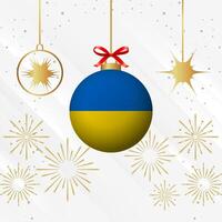 Weihnachten Ball Ornamente Ukraine Flagge Feier vektor