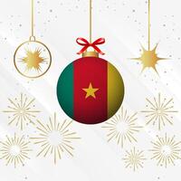 Weihnachten Ball Ornamente Kamerun Flagge Feier vektor