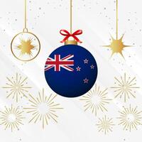 jul boll ornament ny zealand flagga firande vektor