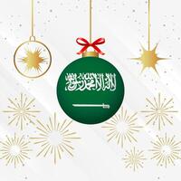 Weihnachten Ball Ornamente Saudi Arabien Flagge Feier vektor