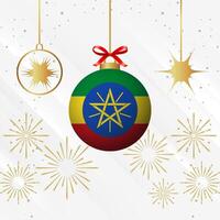 Weihnachten Ball Ornamente Äthiopien Flagge Feier vektor