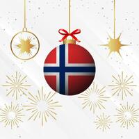 Weihnachten Ball Ornamente Norwegen Flagge Feier vektor