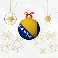 jul boll ornament bosnien och herzegovina flagga firande vektor