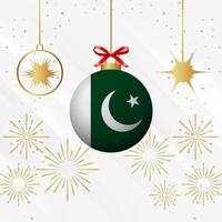 Weihnachten Ball Ornamente Pakistan Flagge Feier vektor