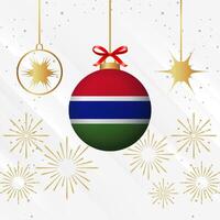 Weihnachten Ball Ornamente Gambia Flagge Feier vektor