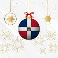 Weihnachten Ball Ornamente dominikanisch Republik Flagge Feier vektor