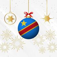 Weihnachten Ball Ornamente demokratisch Republik von das Kongo Flagge Feier vektor