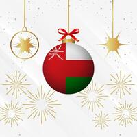 Weihnachten Ball Ornamente Oman Flagge Feier vektor