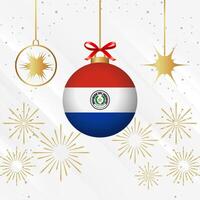 jul boll ornament paraguay flagga firande vektor