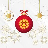 Weihnachten Ball Ornamente Kirgisistan Flagge Feier vektor
