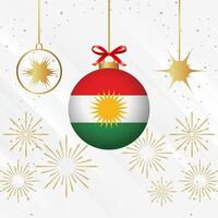 Weihnachten Ball Ornamente irakisch Kurdistan Flagge Feier vektor