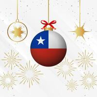 Weihnachten Ball Ornamente Chile Flagge Feier vektor
