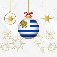 jul boll ornament uruguay flagga firande vektor