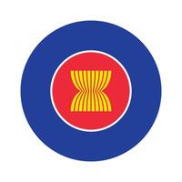 platt illustration av asean flagga vektor ikon design. asean cirkel flagga. runda av asean flagga.