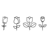 reste sig ikon vektor uppsättning. blomma illustration tecken. trädgård symbol eller logotyp.