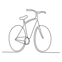 kontinuerlig ett linje cykel översikt på en vit bakgrund vektor konst illustration