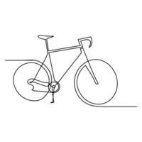 kontinuierlich einer Linie mit dem Fahrrad Gliederung auf ein Weiß Hintergrund Vektor Kunst Illustration