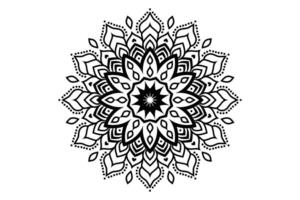 Mandala Design, Blumen- kreisförmig Mandala Design, schwarz und Weiß Hintergrund mit Mandala Design vektor