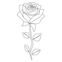 kontinuierlich einer Linie rot Rose Blume Gliederung Vektor Kunst Illustration auf Weiß Hintergrund Profi Vektor