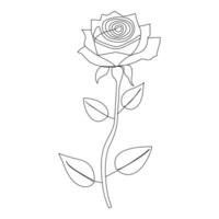 kontinuierlich einer Linie rot Rose Blume Gliederung Vektor Kunst Illustration auf Weiß Hintergrund Profi Vektor
