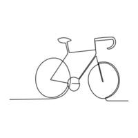 kontinuerlig ett linje cykel översikt på en vit bakgrund vektor konst illustration