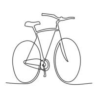 kontinuerlig ett linje cykel översikt på en vit bakgrund vektor konst illustration