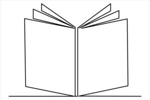 kontinuerlig ett linje teckning av en bok ikon. översikt vektor illustration