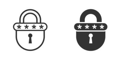 Sicherheit Passwort Symbol. Schutz Symbol. Vektor Illustration.