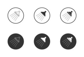 dusch sprinkler spray med vatten kommande ner diagonalt. vektor illustration.