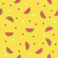 nahtlos Sommer- Wassermelone Hintergrund. Gelb Hintergrund. vektor