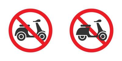 verboten Moped Straße unterzeichnen. Vektor Illustration.