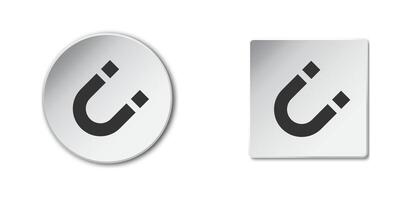 Magnet Symbol. Abzeichen mit Magnet Symbol. eben Vektor Illustration.