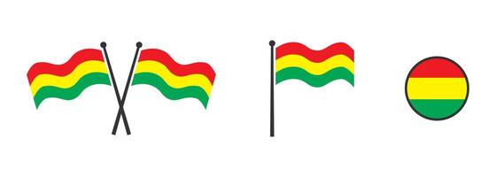 Flagge von Bolivien. winken Flagge von Bolivien. runden Symbol. eben Vektor Abbildung.