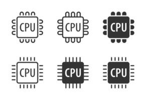 processor ikoner uppsättning. cpu ikon. vektor illustration.