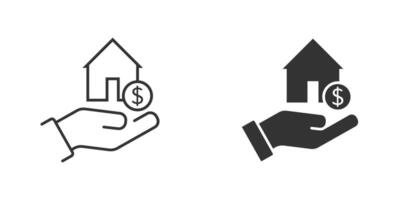 Zuhause Darlehen Symbol. Zuhause Hypothek Symbol. Vektor Illustration.