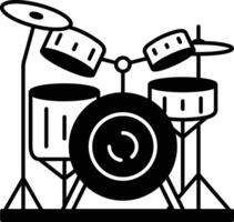 Schlagzeug Kit Glyphe und Linie Vektor Illustration
