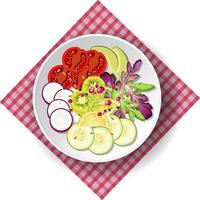 gesunde Mahlzeit mit Salatschüssel aus frischem Gemüse vektor