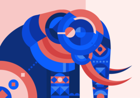 Gemalte Elefant-abstrakte geometrische Vektor-Illustration vektor